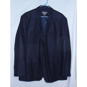 DANIEL CREMIEUX 3 Button Lined Wool Blend Blue XL